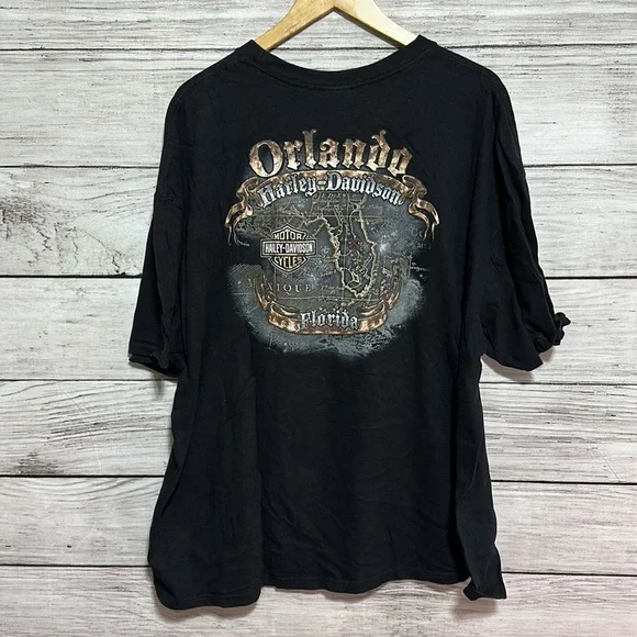 Harley Davidson Orlando Florida 2010 Pirate Skull 3XL Tee Shirt - Picture 6 of 6